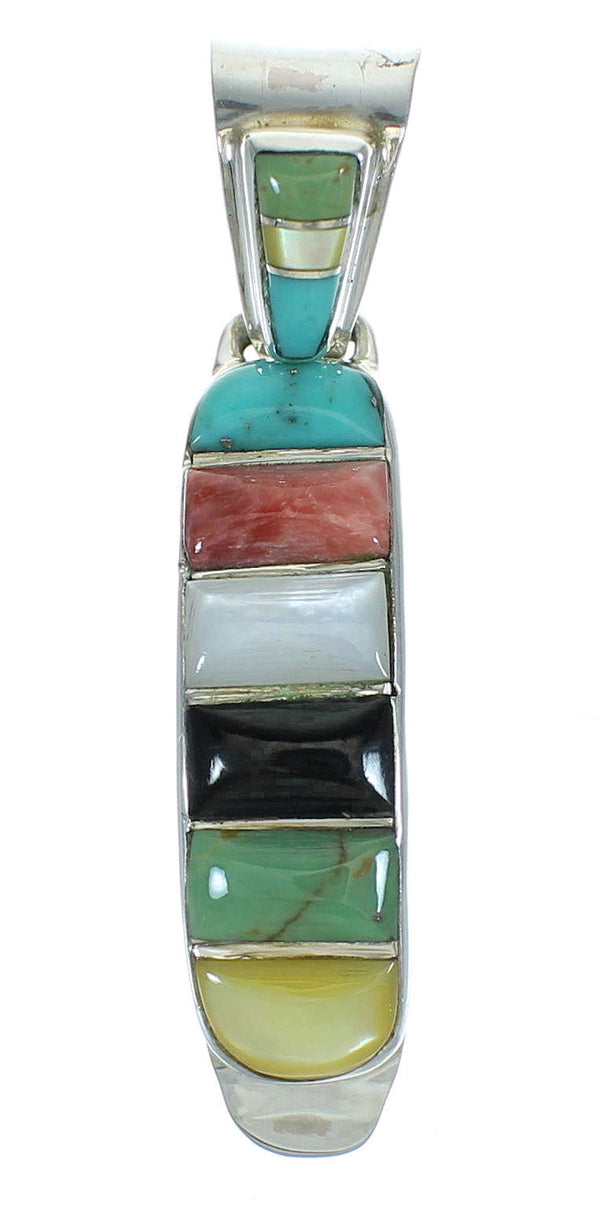 Genuine Sterling Silver Multicolor Southwest Pendant YX67443